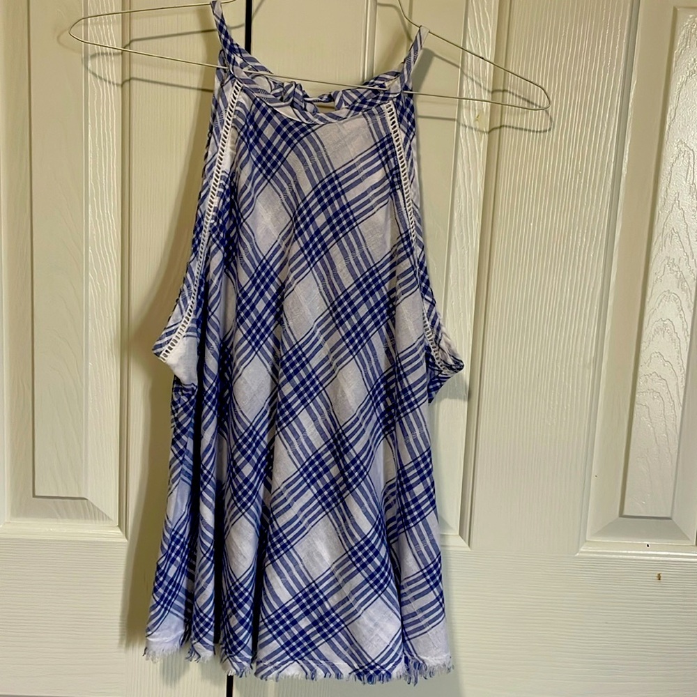 Bella Dahl Blue and White NEW w/tags A line top . Medium